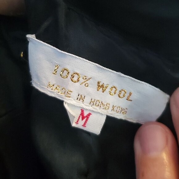 Vintage 1960s Black Hand Beaded NWT Sequined Wool Top 10 Made in Hong Kong NOS - Picture 6 of 12